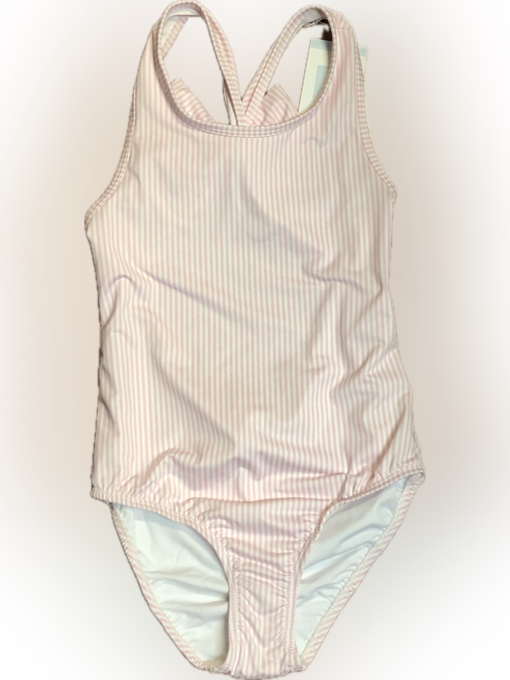 bella bliss Light Pink and White Striped One-Piece Swimsuit
